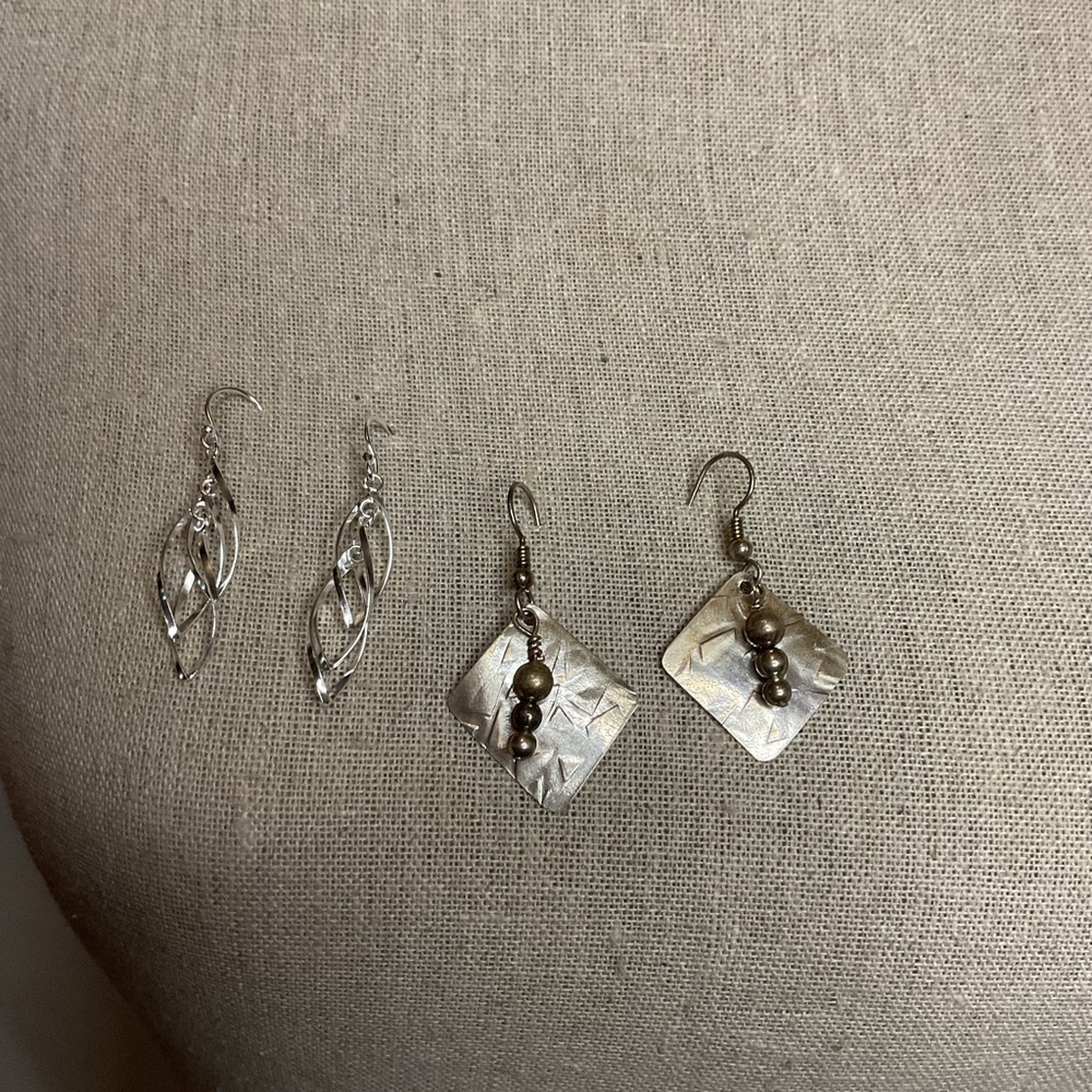 Vintage and modern Sterling silver earring bundle 2 pairs